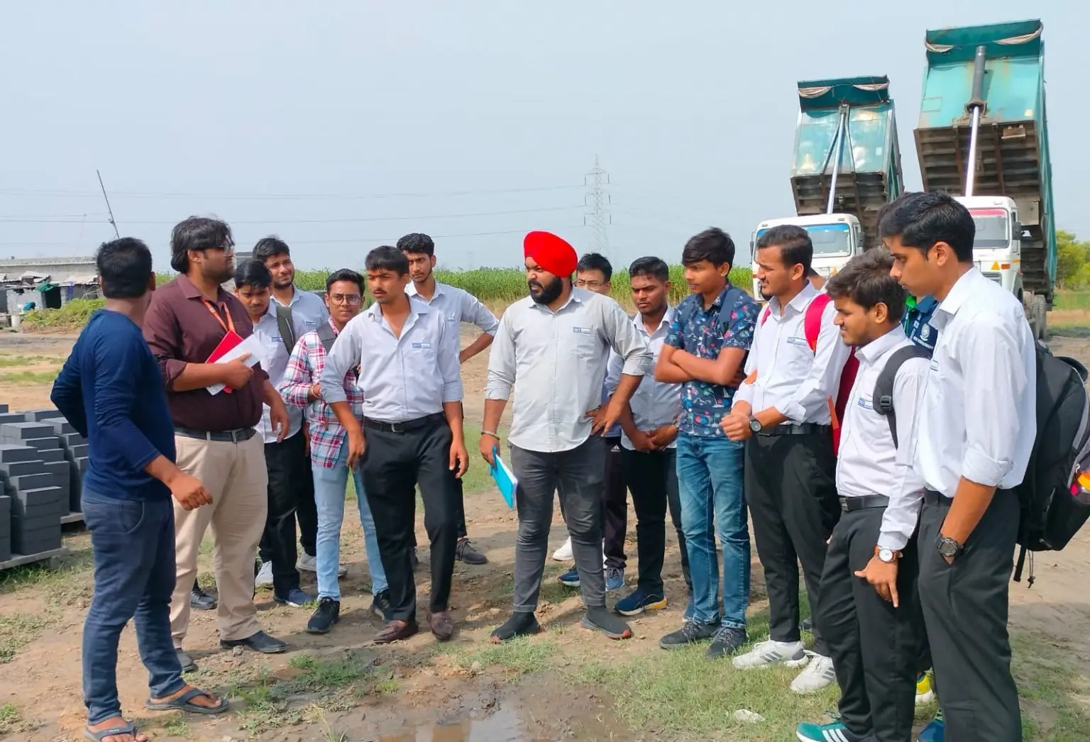 Fly-Ash Bricks Manufacturing site visit - SGT University