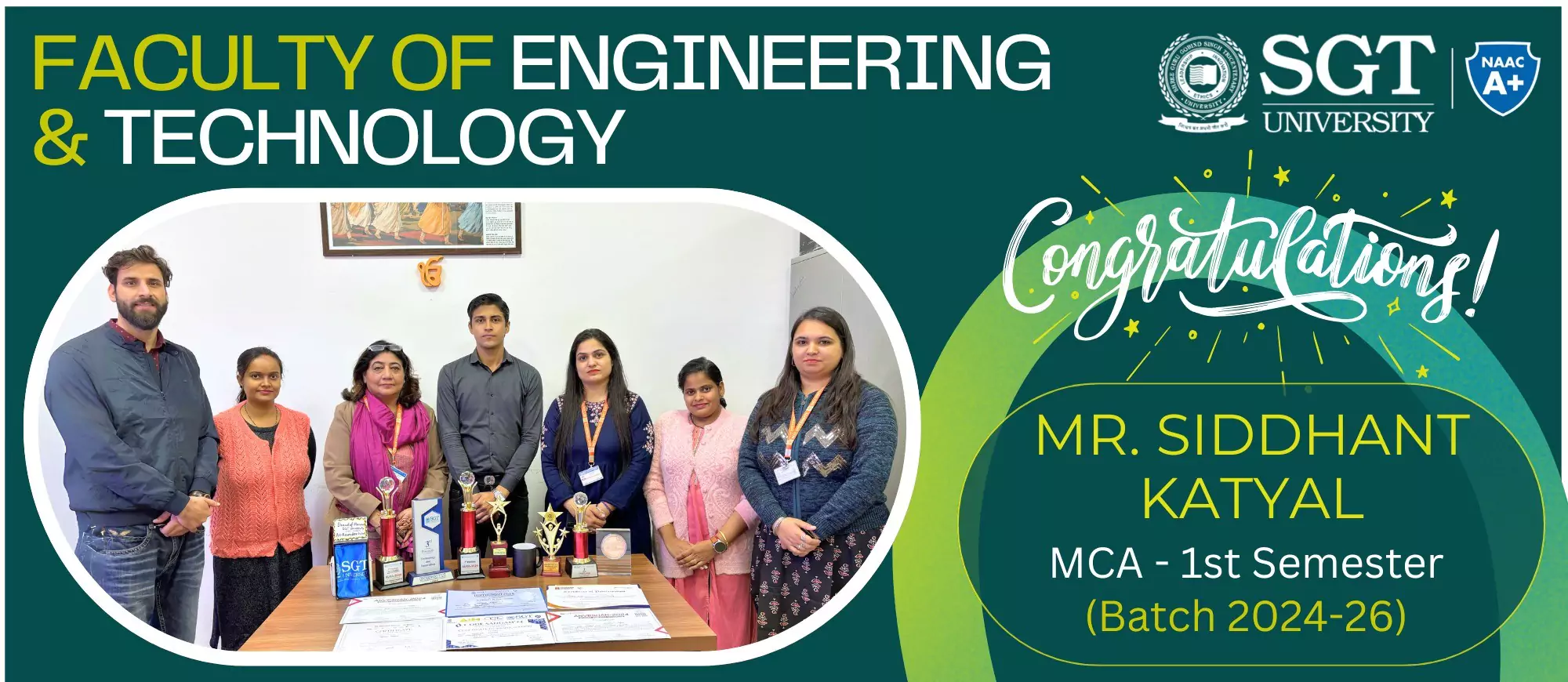 Mr. Siddhant Katyal's Achievements, Patents, and Excellence in Technology | MCA 2024-26
