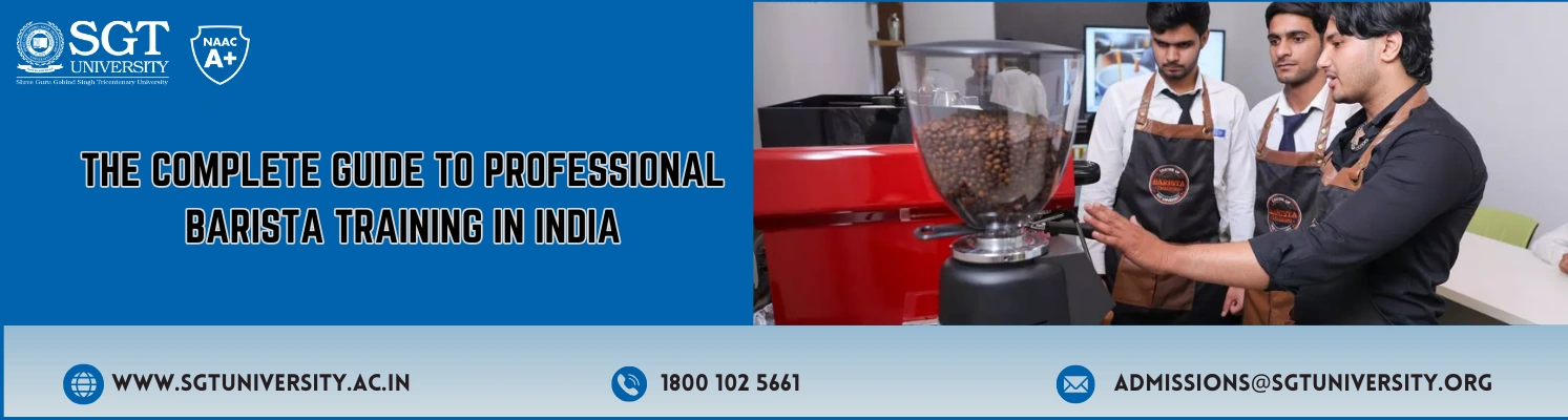 Student learning espresso preparation during professional barista training at the Centre of Barista Training.