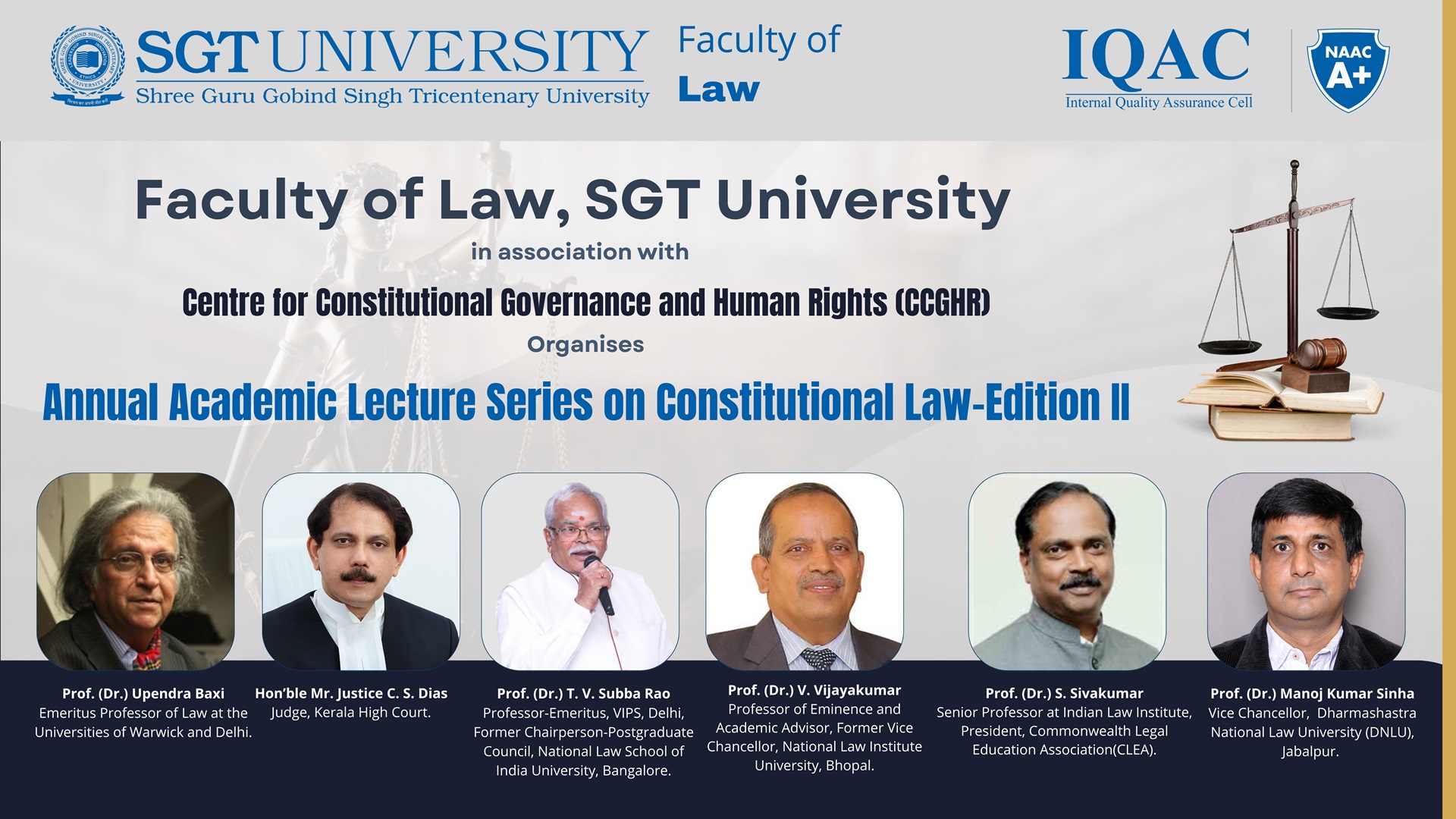 Annual Academic Lecture Series on Constitutional Law – Edition II 1
