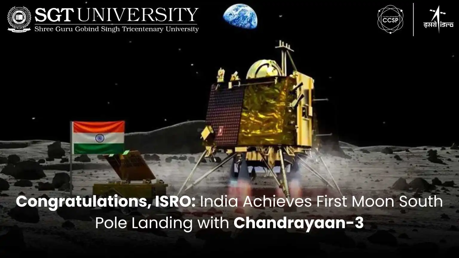 India Achieves Historic Moon South Pole Landing with Chandrayaan-3