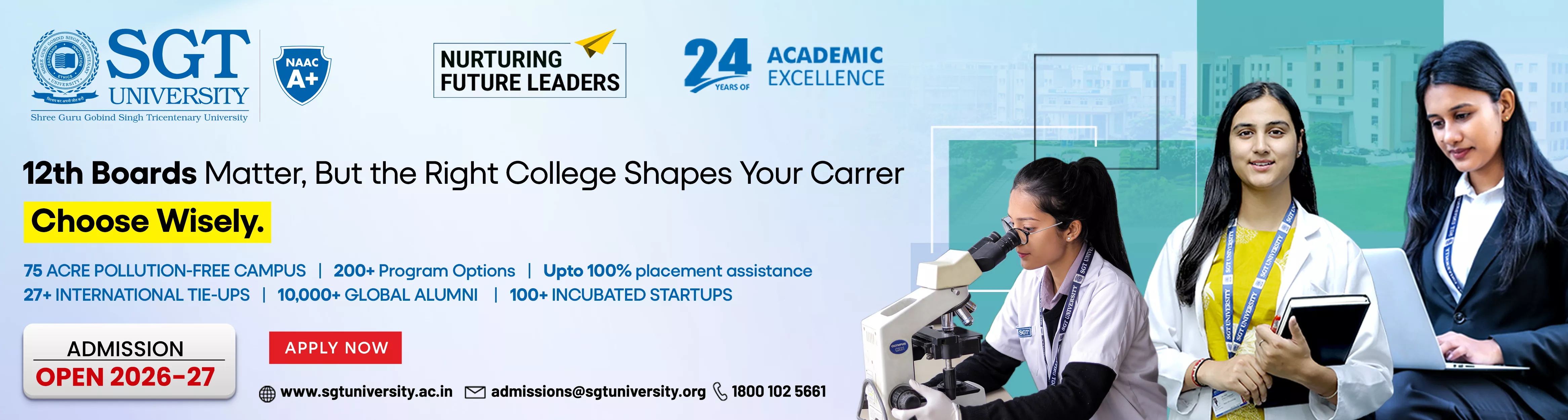 SGT University Admissions Open 2026-2027 – Secure Your Seat Now!