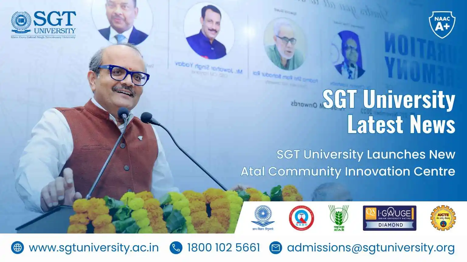 SGT University Latest News: SGT University Launches New Atal Community Innovation Centre