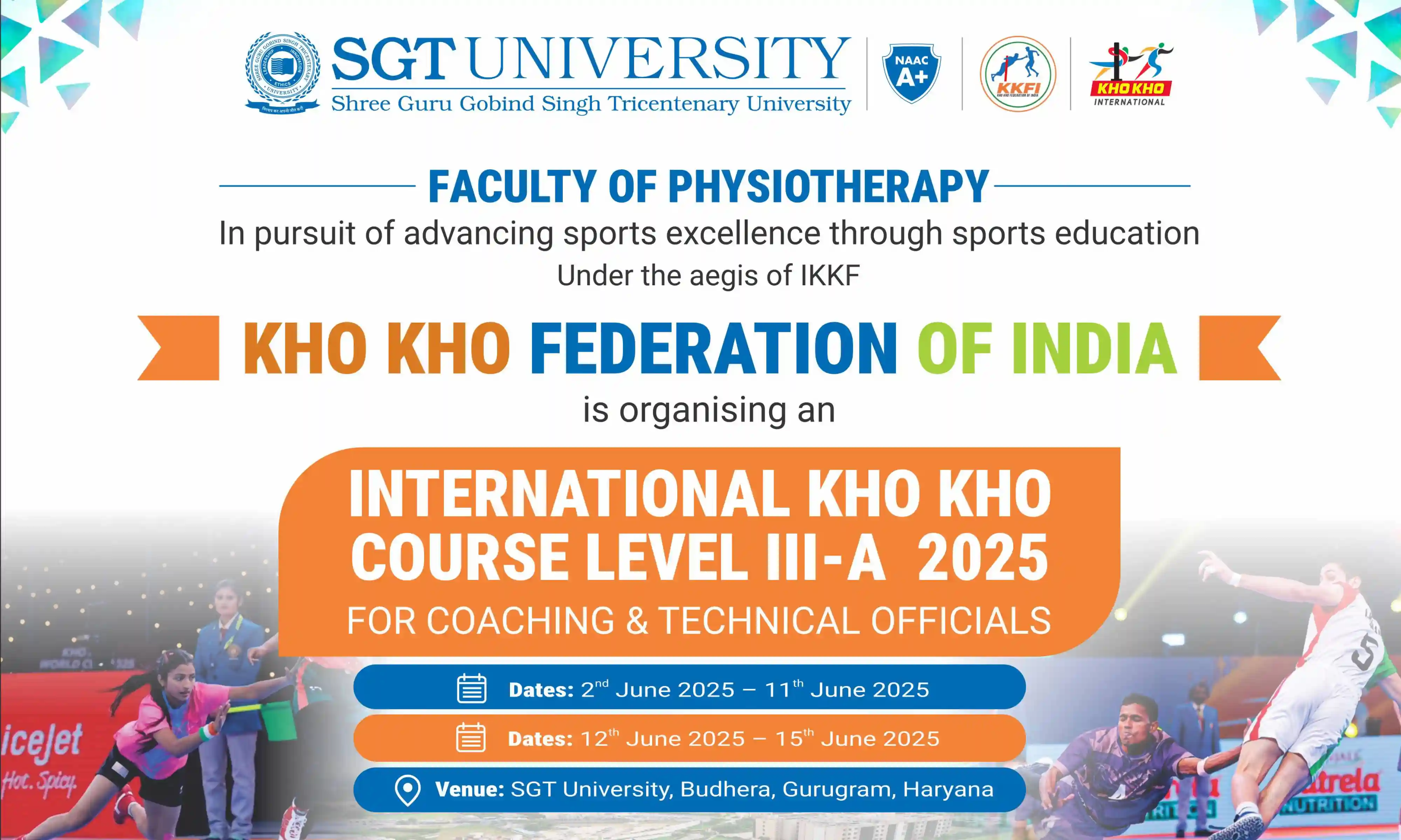 SGT University to Host International Kho Kho Coaching Program 1